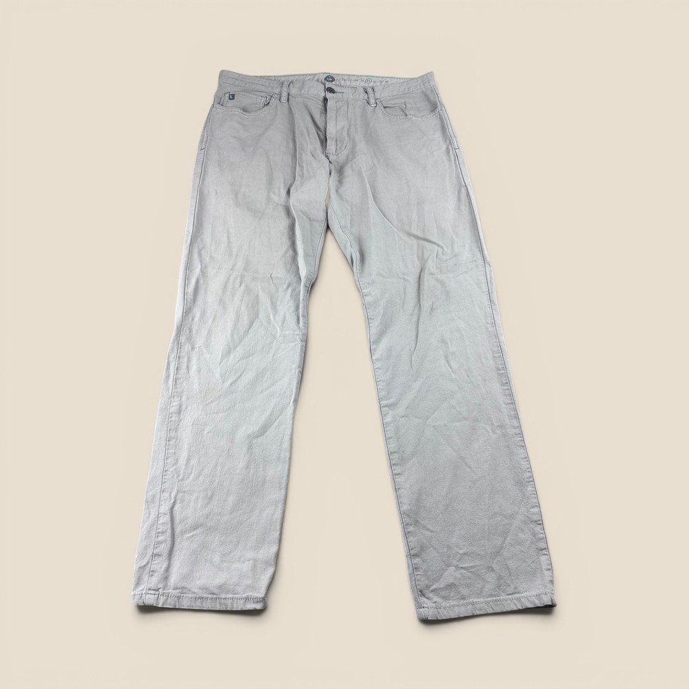 Linksoul Chino Pants Men 35 Gray Regular Fit Flat Front Straight Smart Casual